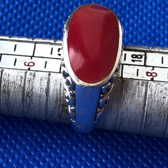 Red Jasper sterling silver Chapal Zenray ring s 7 - Picture 5 of 5